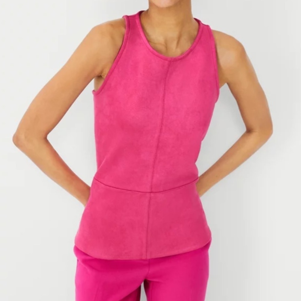 Ann Taylor Pink Suede Sleeveless Blouse - Picture 1 of 6